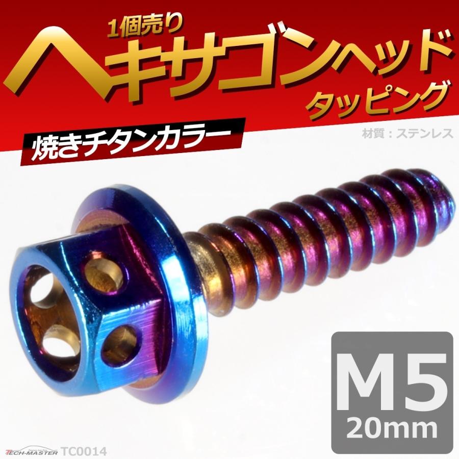 M5×20mm タッピングネジ タッピングビス タッピングボルト 焼きチタンカラー ステンレス 1本 TC0014 | ブランド登録なし | 01
