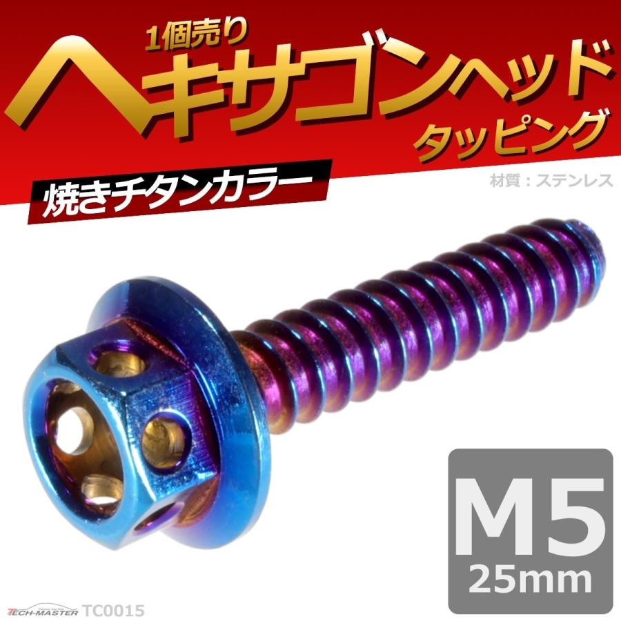 M5×25mm タッピングネジ タッピングビス タッピングボルト 焼きチタンカラー ステンレス 1本 TC0015 | ブランド登録なし | 01