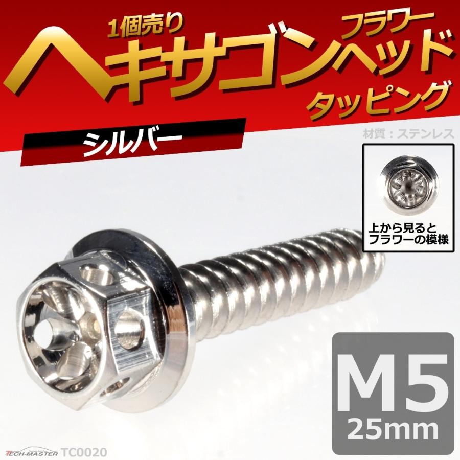 M5×25mm タッピングネジ タッピングビス タッピングボルト シルバー ステンレス 1本 TC0020 | ブランド登録なし | 01