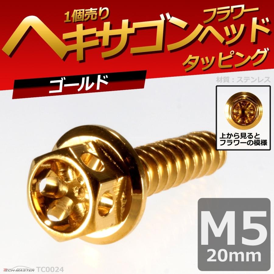 M5×20mm タッピングネジ タッピングビス タッピングボルト ゴールド ステンレス 1本 TC0024 | ブランド登録なし | 01