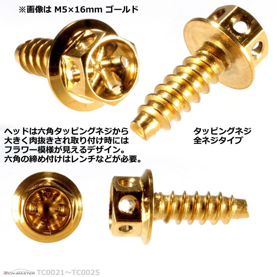 M5×25mm タッピングネジ タッピングビス タッピングボルト ゴールド ステンレス 1本 TC0025｜tech｜03