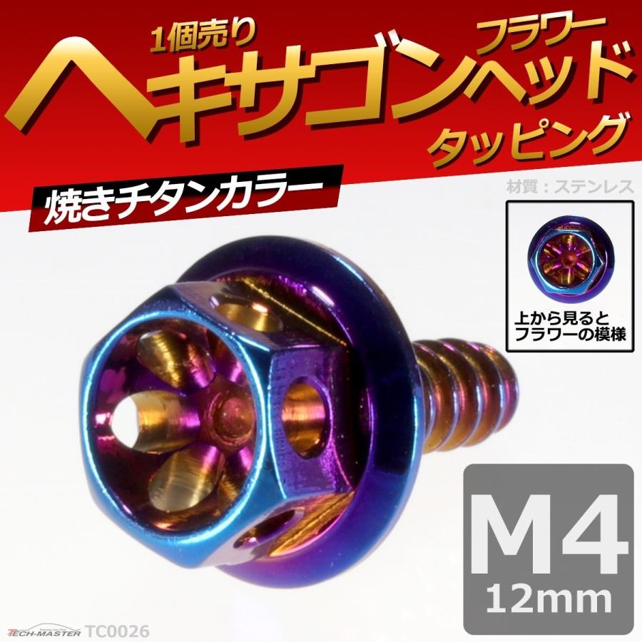 M4×12mm タッピングネジ タッピングビス タッピングボルト 焼きチタンカラー ステンレス 1本 TC0026 | ブランド登録なし | 01