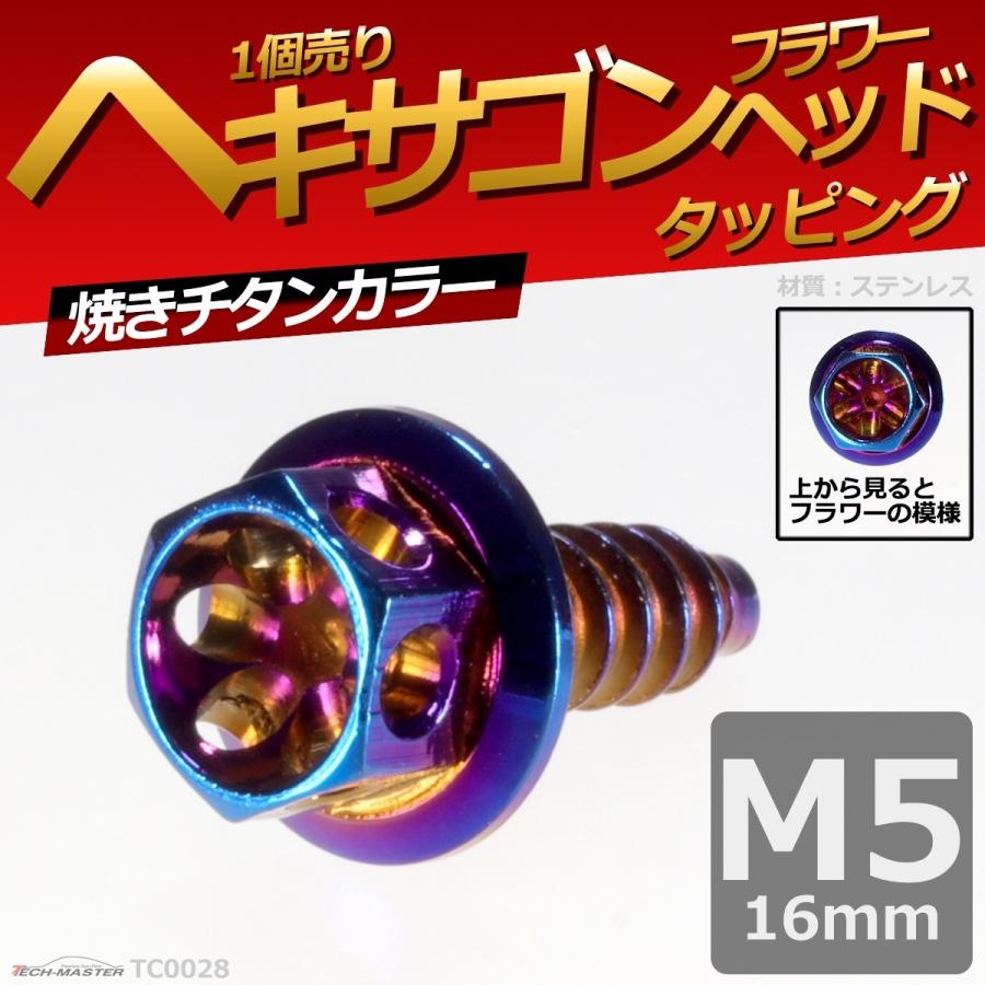 M5×16mm タッピングネジ タッピングビス タッピングボルト 焼きチタンカラー ステンレス 1本 TC0028 | ブランド登録なし | 01