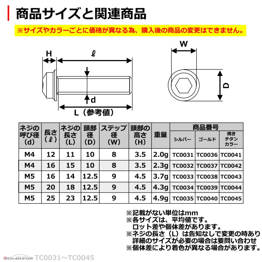 M5×20mm タッピングネジ タッピングビス タッピングボルト 焼きチタンカラー ステンレス 1本 TC0044｜tech｜04