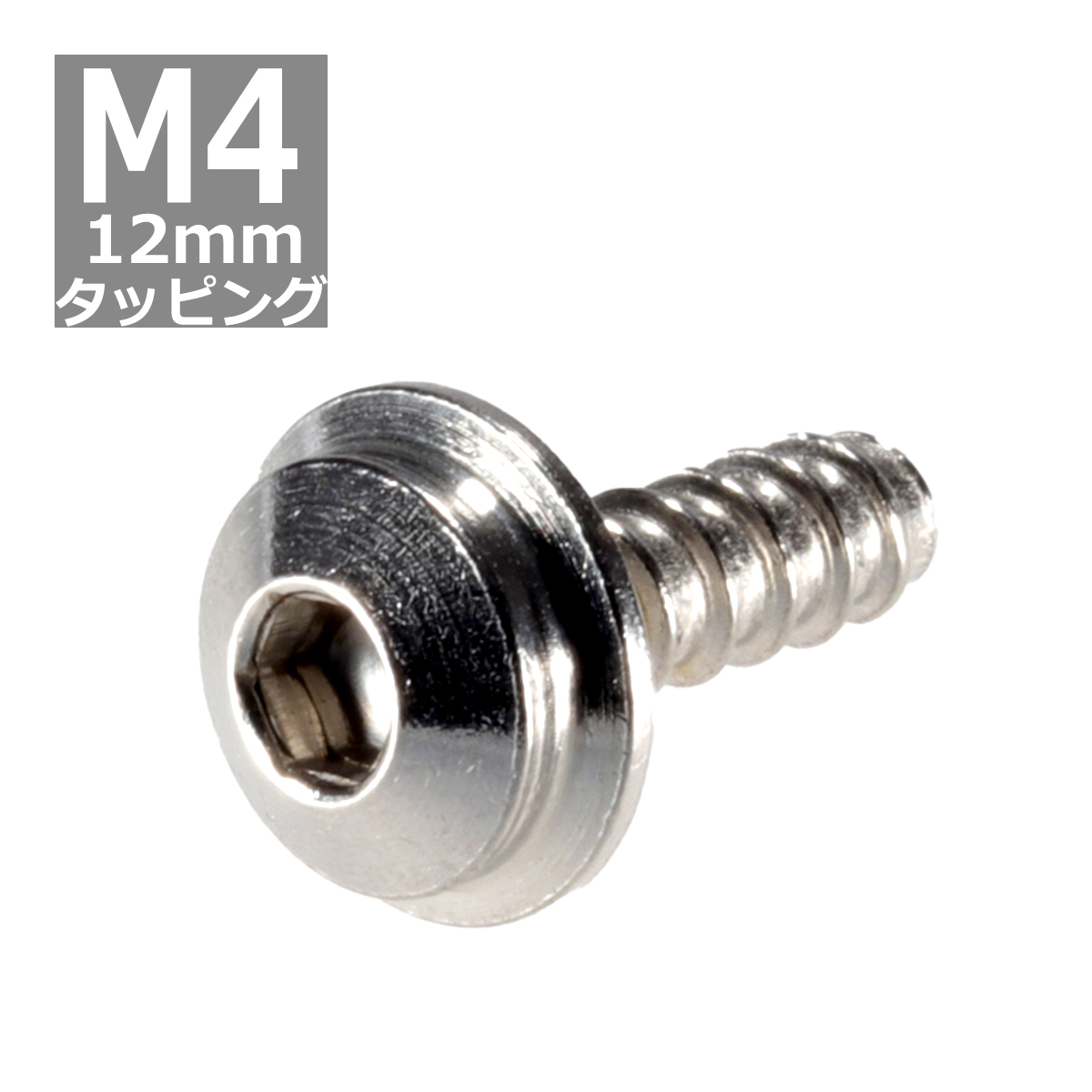 M4×12mm タッピングネジ タッピングビス タッピングボルト シルバー ステンレス 1本 TC0031 | ブランド登録なし