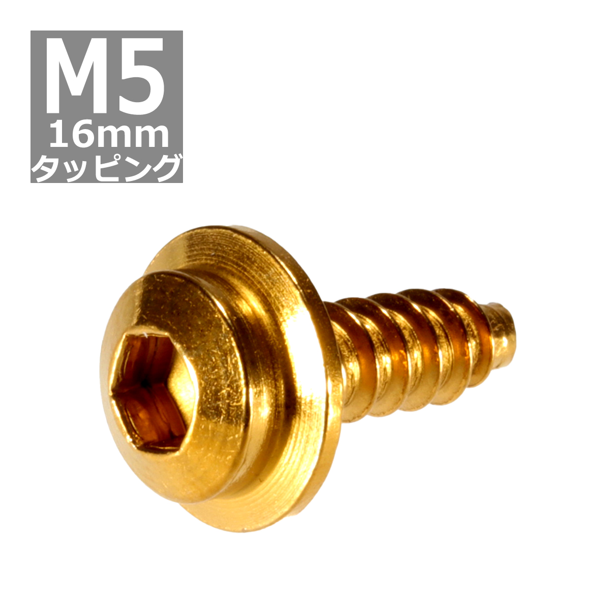 M5×16mm タッピングネジ タッピングビス タッピングボルト ゴールド ステンレス 1本 TC0038 | ブランド登録なし