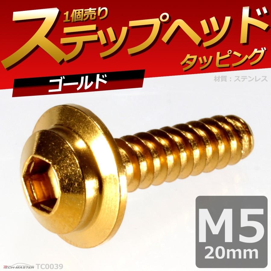 M5×20mm タッピングネジ タッピングビス タッピングボルト ゴールド ステンレス 1本 TC0039 | ブランド登録なし | 01