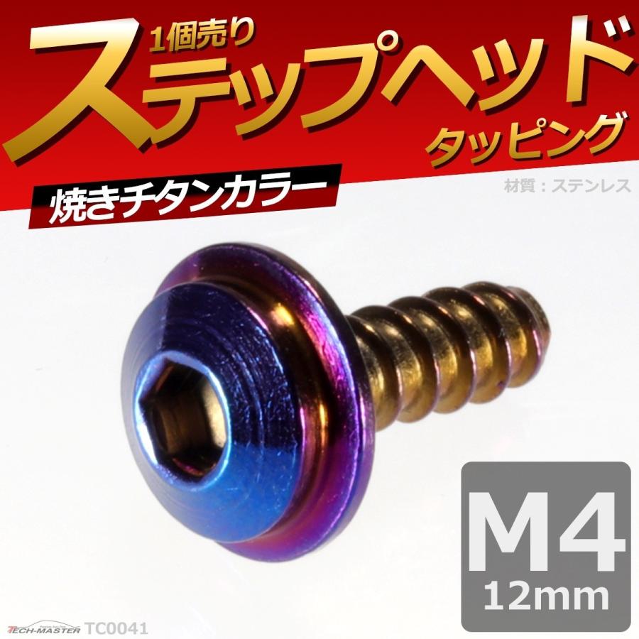 M4×12mm タッピングネジ タッピングビス タッピングボルト 焼きチタンカラー ステンレス 1本 TC0041 | ブランド登録なし | 01