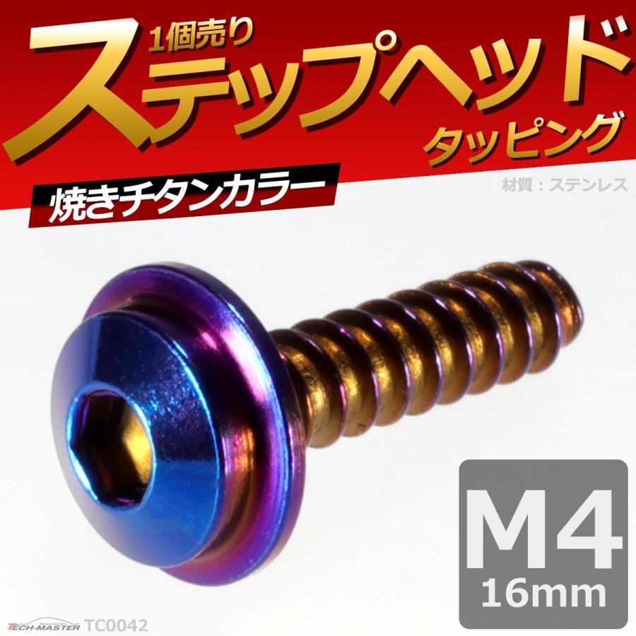 M4×16mm タッピングネジ タッピングビス タッピングボルト 焼きチタンカラー ステンレス 1本 TC0042 | ブランド登録なし | 01