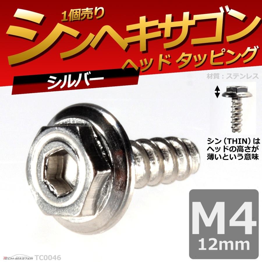 M4×12mm タッピングネジ タッピングビス タッピングボルト シルバー ステンレス 1本 TC0046 | ブランド登録なし | 01