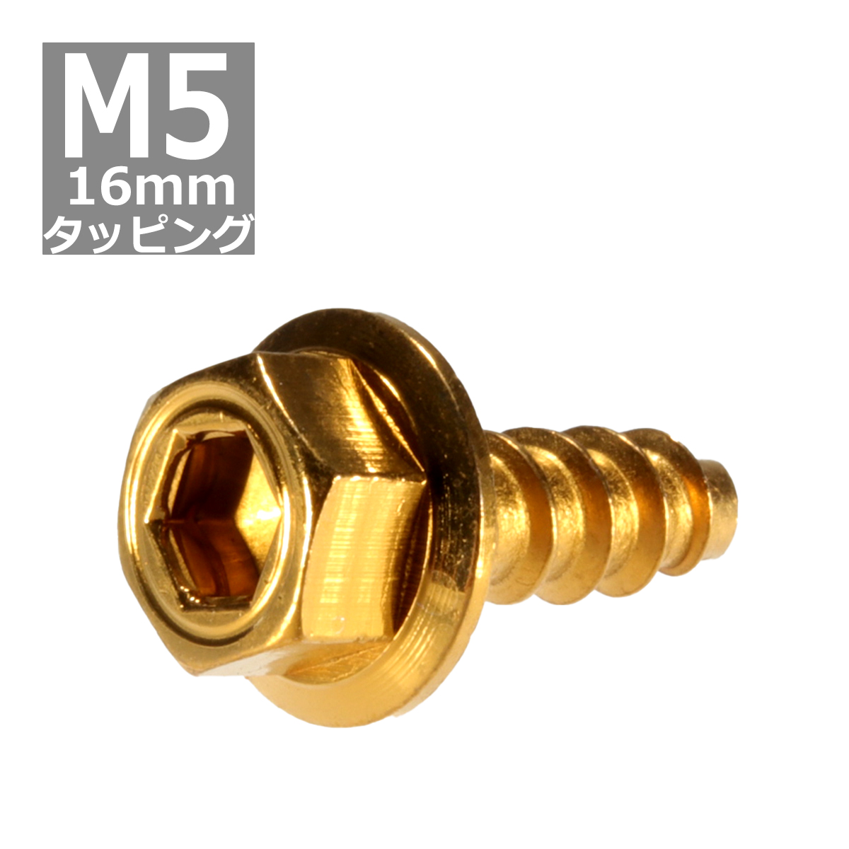 M5×16mm タッピングネジ タッピングビス タッピングボルト ゴールド ステンレス 1本 TC0053｜tech