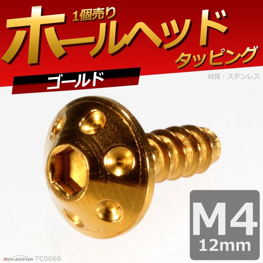 M4×12mm タッピングネジ タッピングビス タッピングボルト ゴールド ステンレス 1本 TC0066 | ブランド登録なし | 01