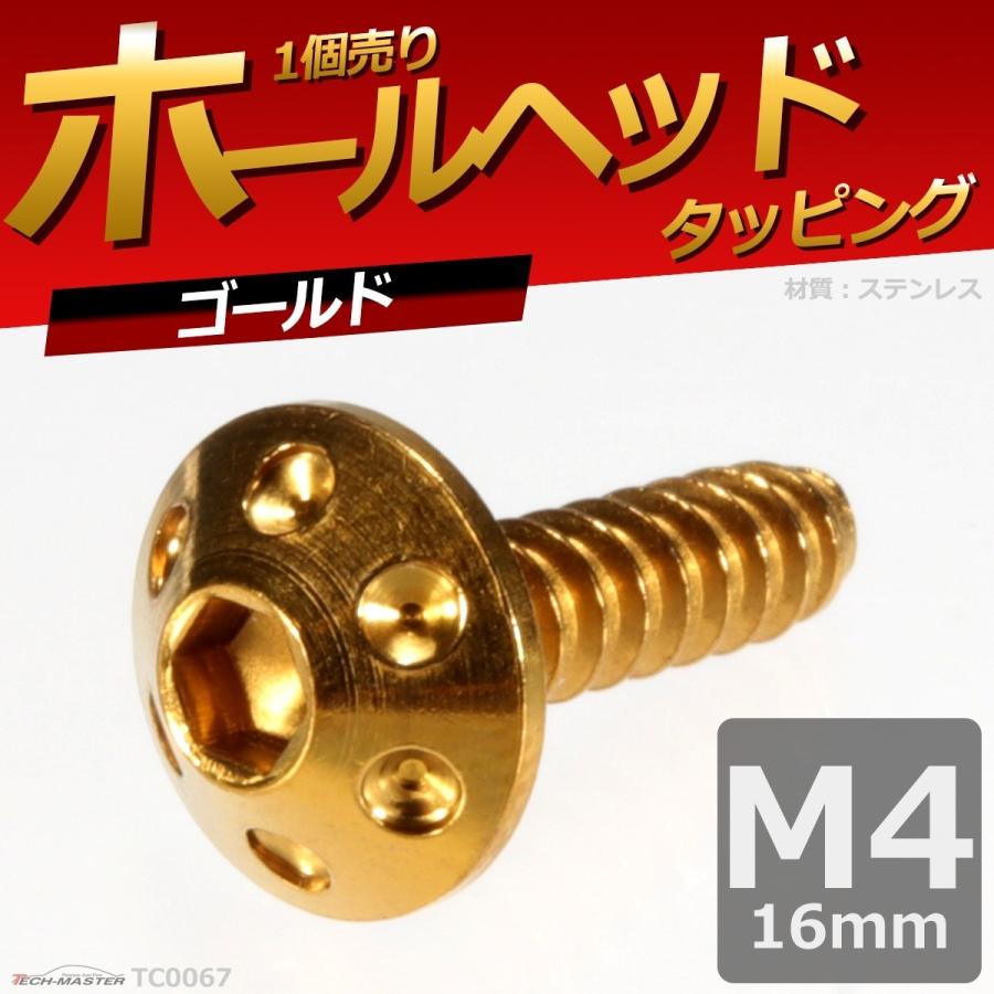 M4×16mm タッピングネジ タッピングビス タッピングボルト ゴールド ステンレス 1本 TC0067 | ブランド登録なし | 01