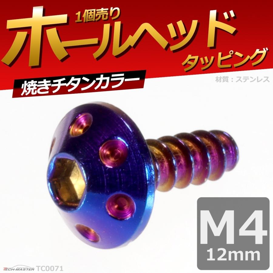 M4×12mm タッピングネジ タッピングビス タッピングボルト 焼きチタンカラー ステンレス 1本 TC0071 | ブランド登録なし | 01