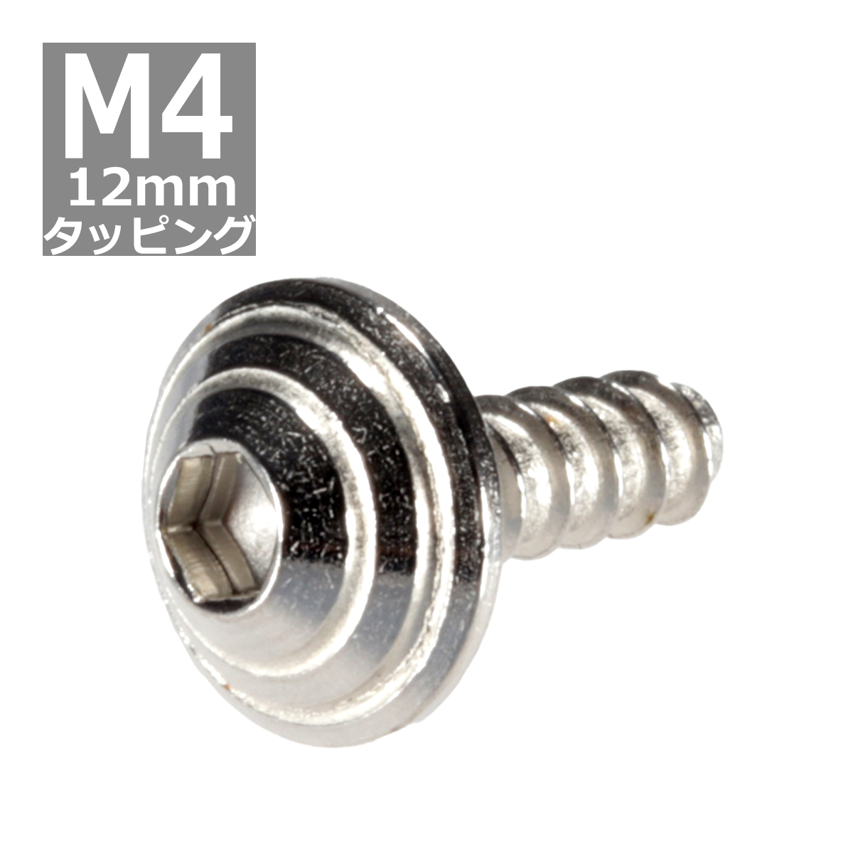M4×12mm タッピングネジ タッピングビス タッピングボルト シルバー ステンレス 1本 TC0076 | ブランド登録なし
