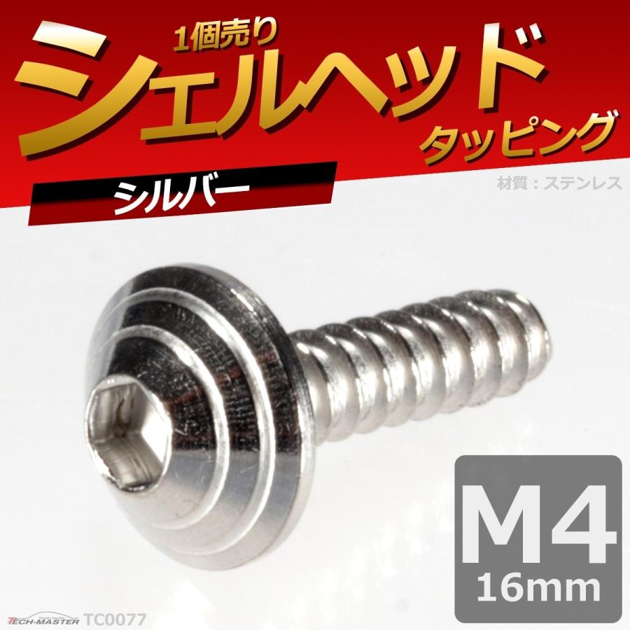 M4×16mm タッピングネジ タッピングビス タッピングボルト シルバー ステンレス 1本 TC0077 | ブランド登録なし | 01