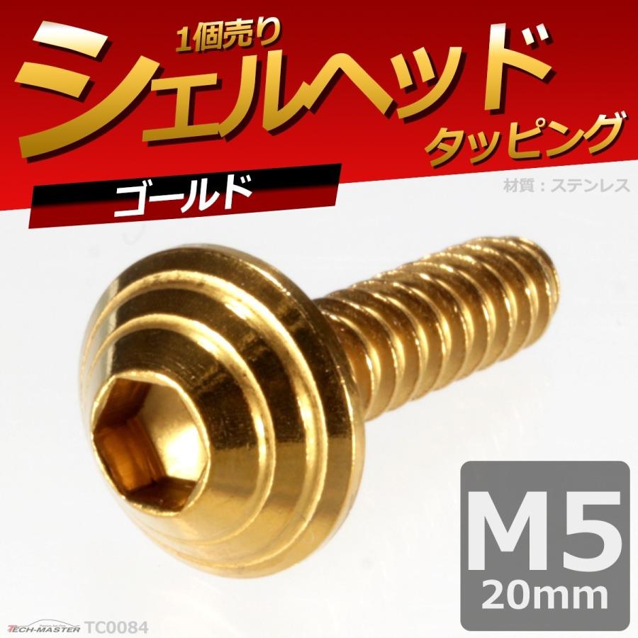M5×20mm タッピングネジ タッピングビス タッピングボルト ゴールド ステンレス 1本 TC0084 | ブランド登録なし | 01