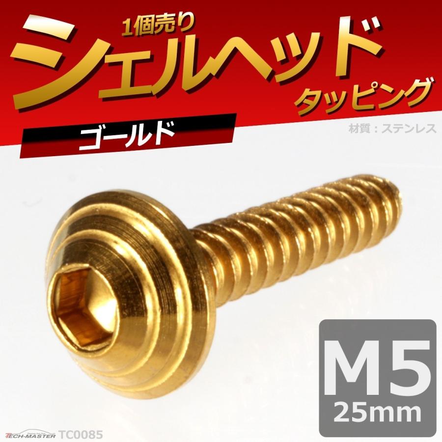 M5×25mm タッピングネジ タッピングビス タッピングボルト ゴールド ステンレス 1本 TC0085 | ブランド登録なし | 01