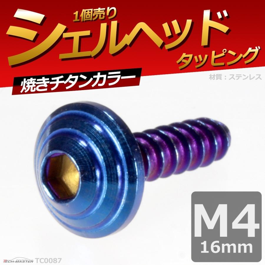 M4×16mm タッピングネジ タッピングビス タッピングボルト 焼きチタンカラー ステンレス 1本 TC0087 | ブランド登録なし | 01