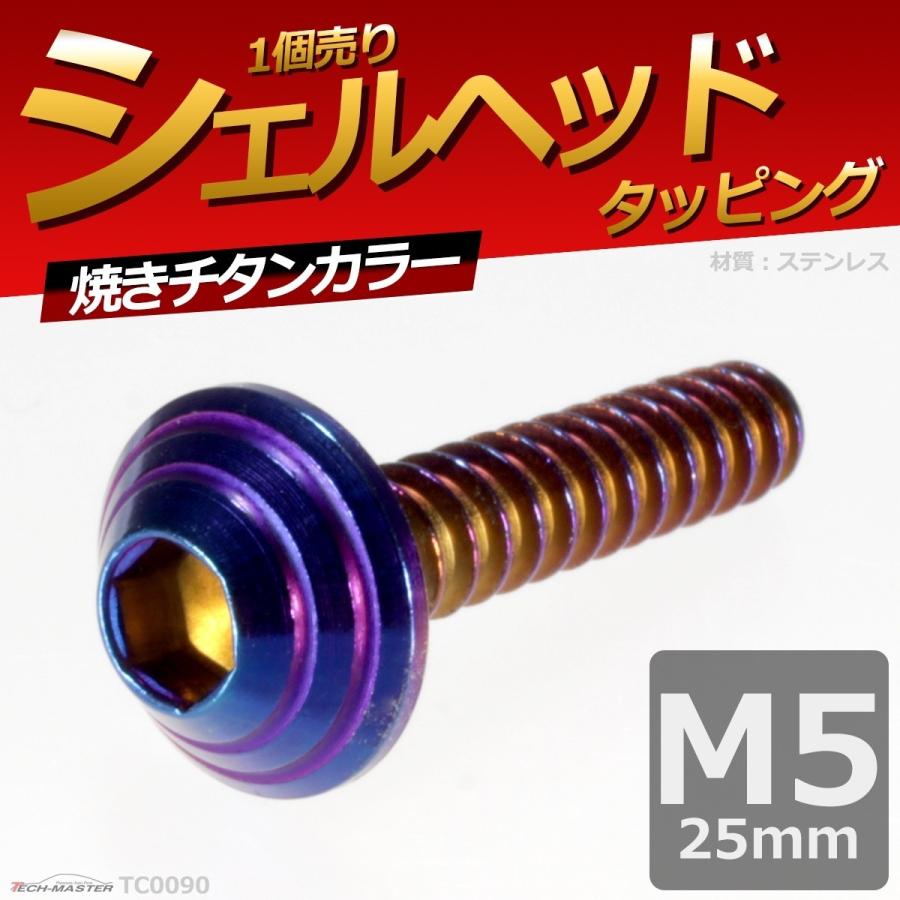 M5×25mm タッピングネジ タッピングビス タッピングボルト 焼きチタンカラー ステンレス 1本 TC0090 | ブランド登録なし | 01
