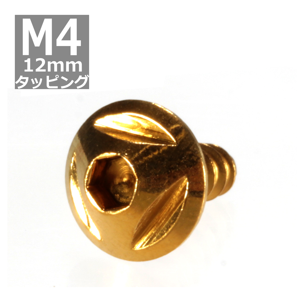 M4×12mm タッピングネジ タッピングビス タッピングボルト ゴールド ステンレス 1本 TC0096 | ブランド登録なし