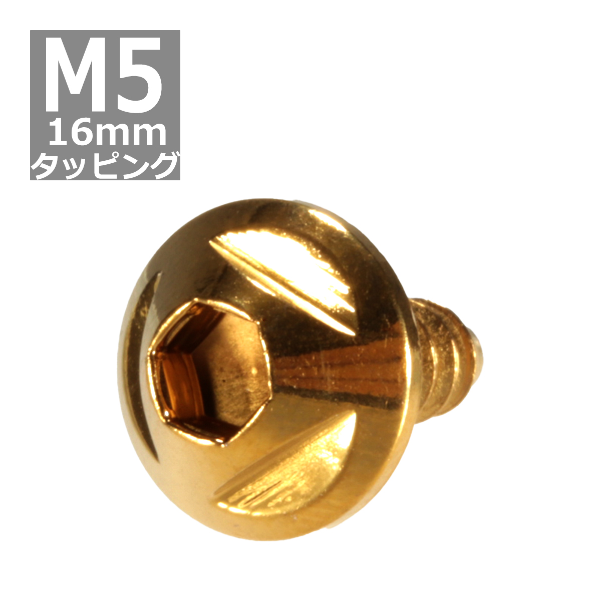 M5×16mm タッピングネジ タッピングビス タッピングボルト ゴールド ステンレス 1本 TC0098 | ブランド登録なし