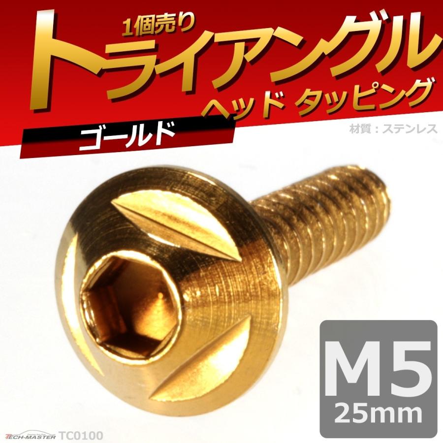 M5×25mm タッピングネジ タッピングビス タッピングボルト ゴールド ステンレス 1本 TC0100 | ブランド登録なし | 01
