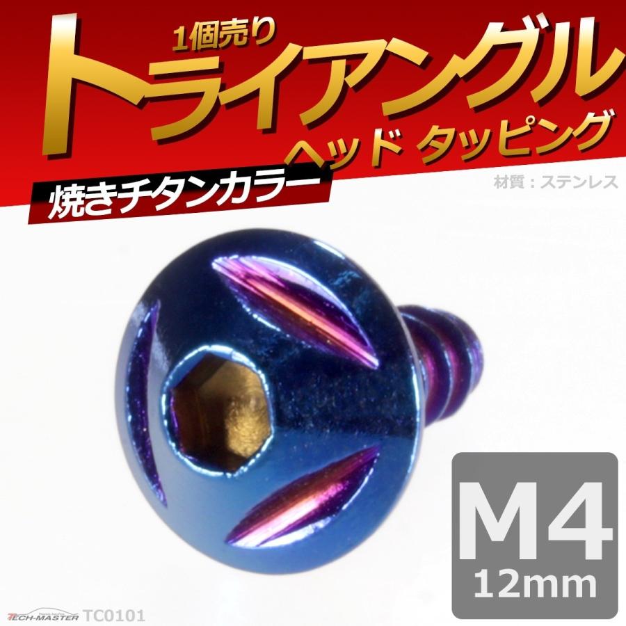 M4×12mm タッピングネジ タッピングビス タッピングボルト 焼きチタンカラー ステンレス 1本 TC0101 | ブランド登録なし | 01