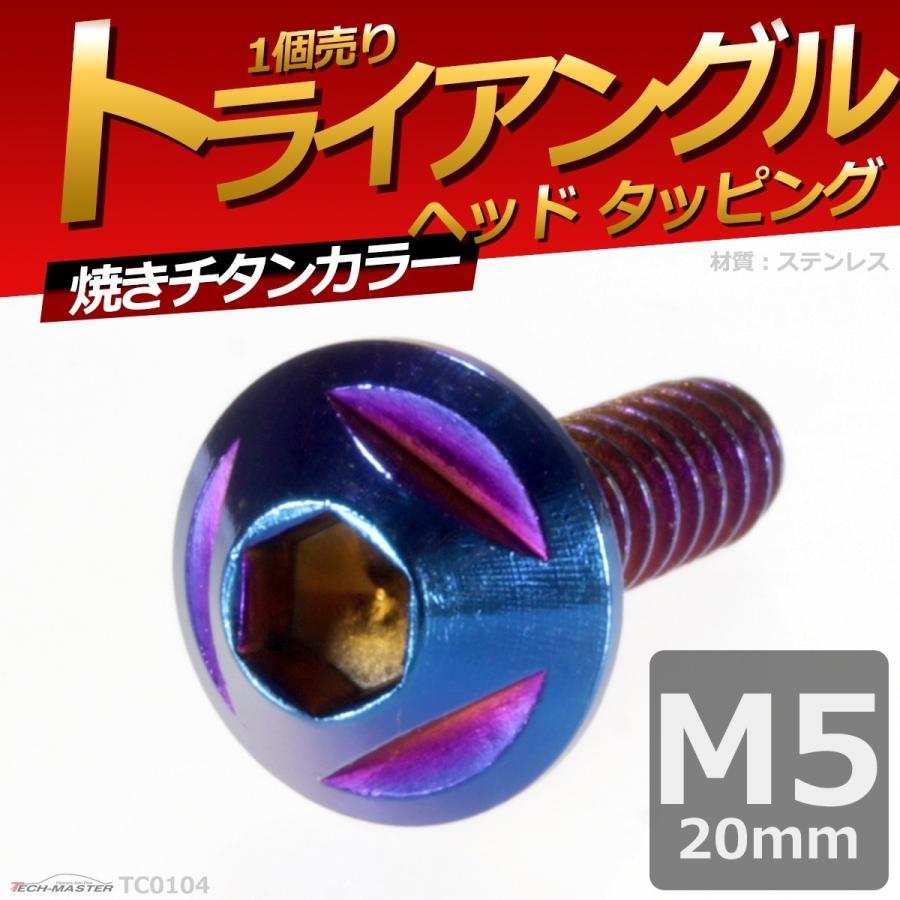 M5×20mm タッピングネジ タッピングビス タッピングボルト 焼きチタンカラー ステンレス 1本 TC0104 | ブランド登録なし | 01