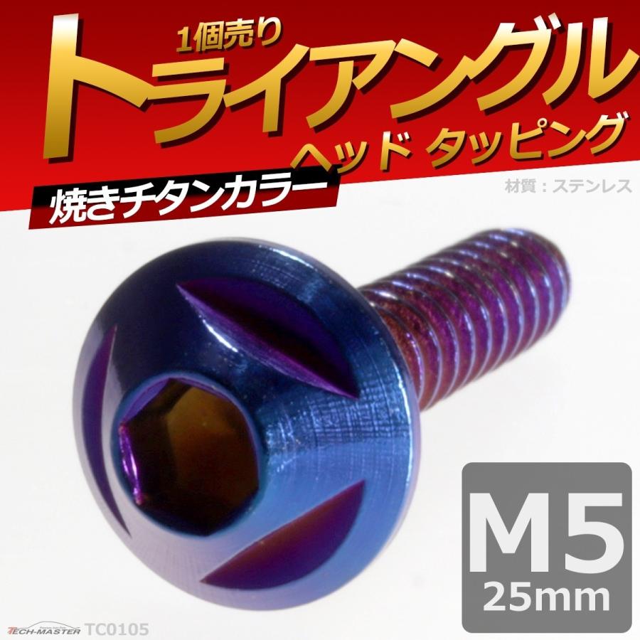 M5×25mm タッピングネジ タッピングビス タッピングボルト 焼きチタンカラー ステンレス 1本 TC0105 | ブランド登録なし | 01