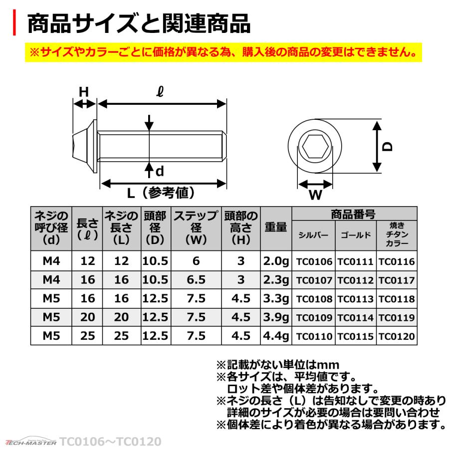 M5×25mm タッピングネジ タッピングビス タッピングボルト 焼きチタンカラー ステンレス 1本 TC0120｜tech｜04