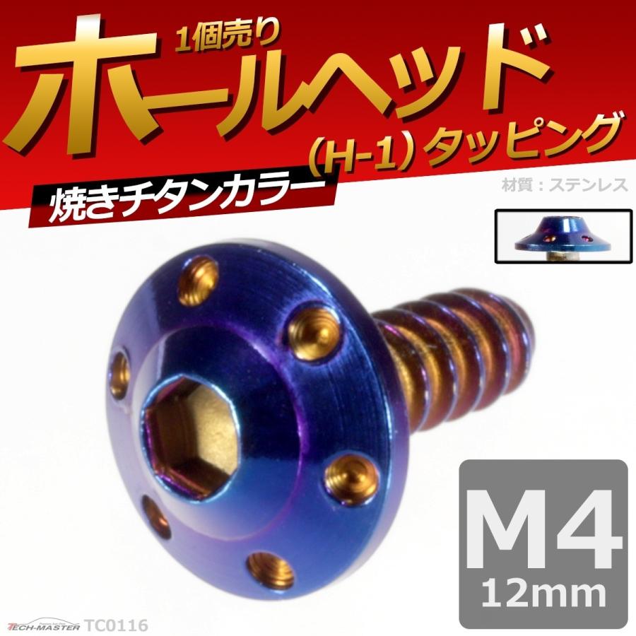 M4×12mm タッピングネジ タッピングビス タッピングボルト 焼きチタンカラー ステンレス 1本 TC0116 | ブランド登録なし | 01