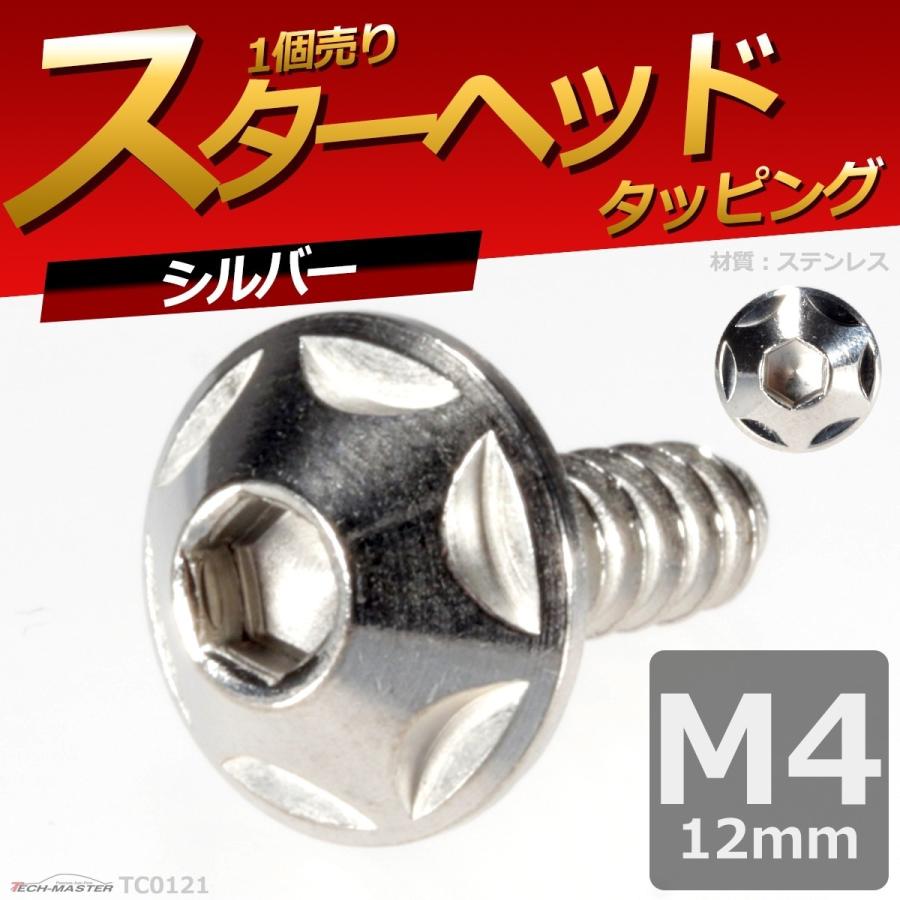 M4×12mm タッピングネジ タッピングビス タッピングボルト シルバー ステンレス 1本 TC0121 | ブランド登録なし | 01