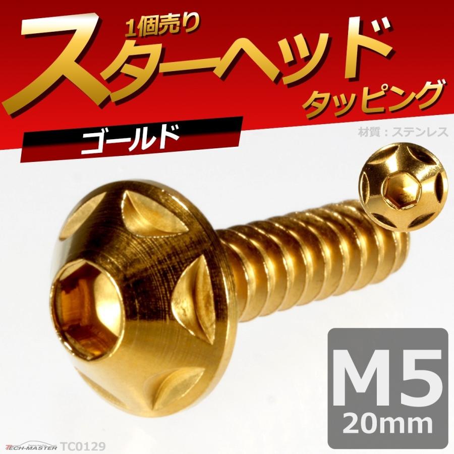 M5×20mm タッピングネジ タッピングビス タッピングボルト ゴールド ステンレス 1本 TC0129 | ブランド登録なし | 01