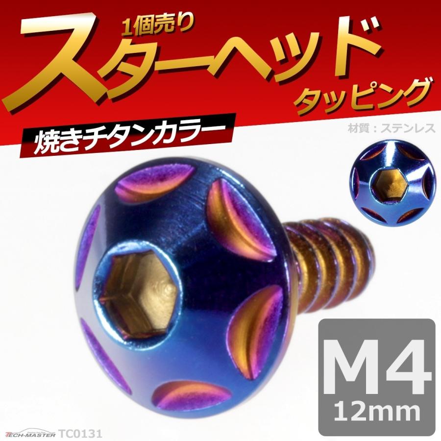 M4×12mm タッピングネジ タッピングビス タッピングボルト 焼きチタンカラー ステンレス 1本 TC0131 | ブランド登録なし | 01