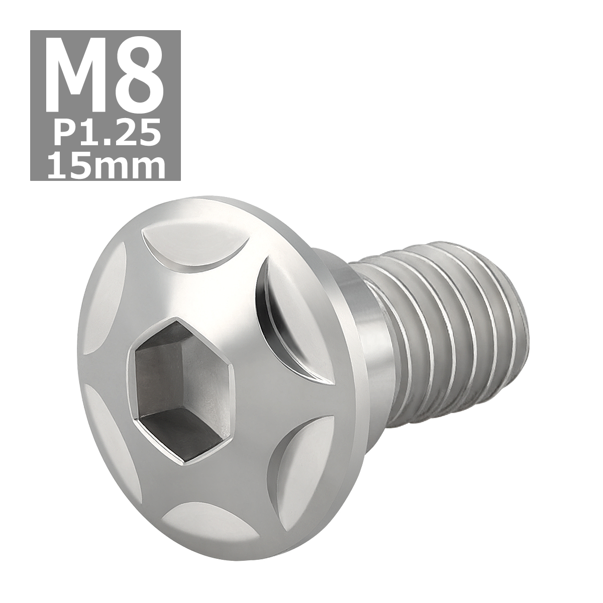 ブレーキディスク ローターボルト M8×15mm P1.25 ホンダ用 スターヘッド 車/バイク シルバーカラー TD0013 | ブランド登録なし | 03