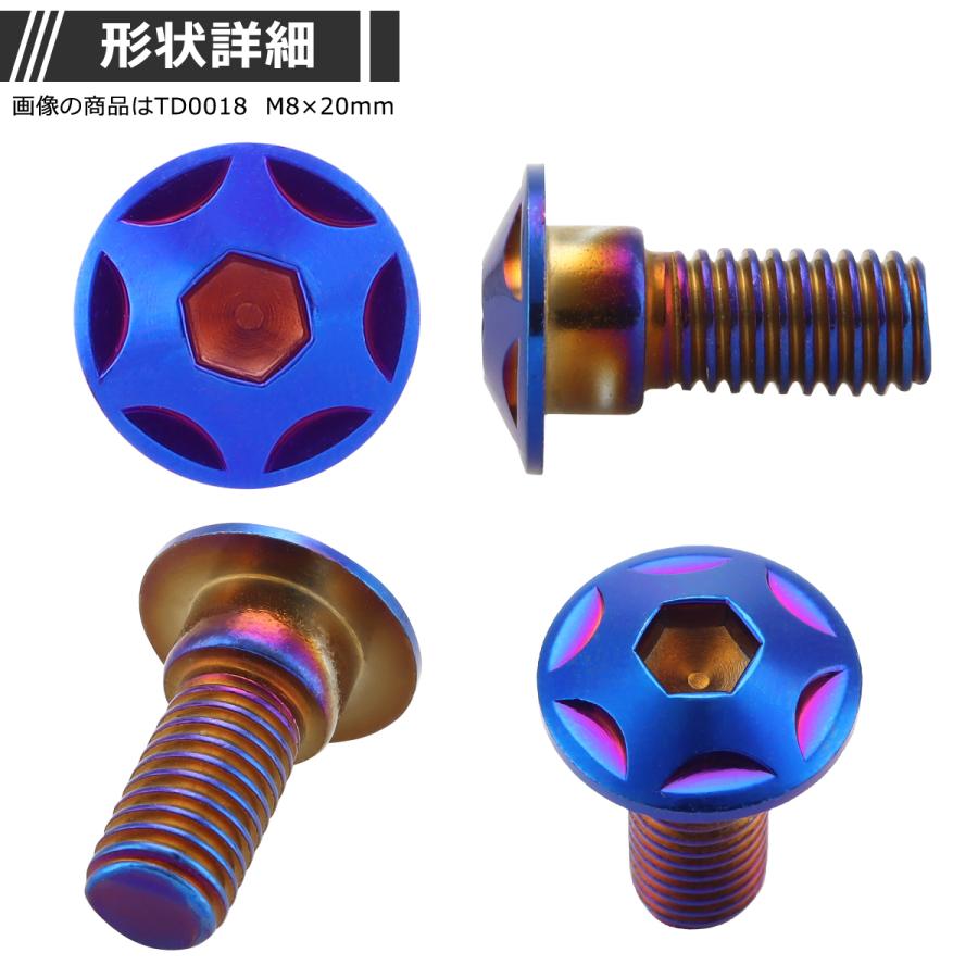 ブレーキディスク ローターボルト M8×20mm P1.25 ホンダ用 スターヘッド 車/バイク 焼きチタンカラー TD0018 | ブランド登録なし | 02