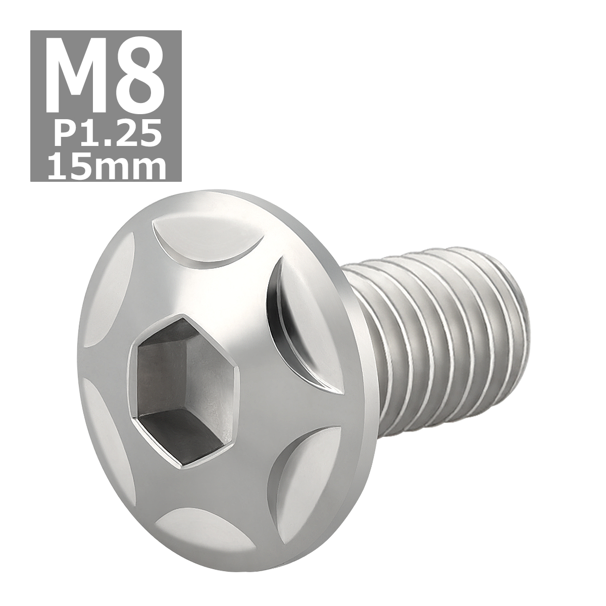 ブレーキディスク ローターボルト M8×15mm P1.25 ヤマハ用 スターヘッド 車/バイク シルバーカラー TD0019 | ブランド登録なし | 03