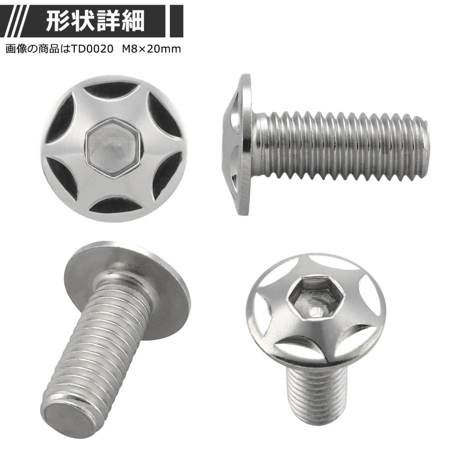 ブレーキディスク ローターボルト M8×20mm P1.25 ヤマハ用 スターヘッド 車/バイク シルバーカラー TD0020 | ブランド登録なし | 02