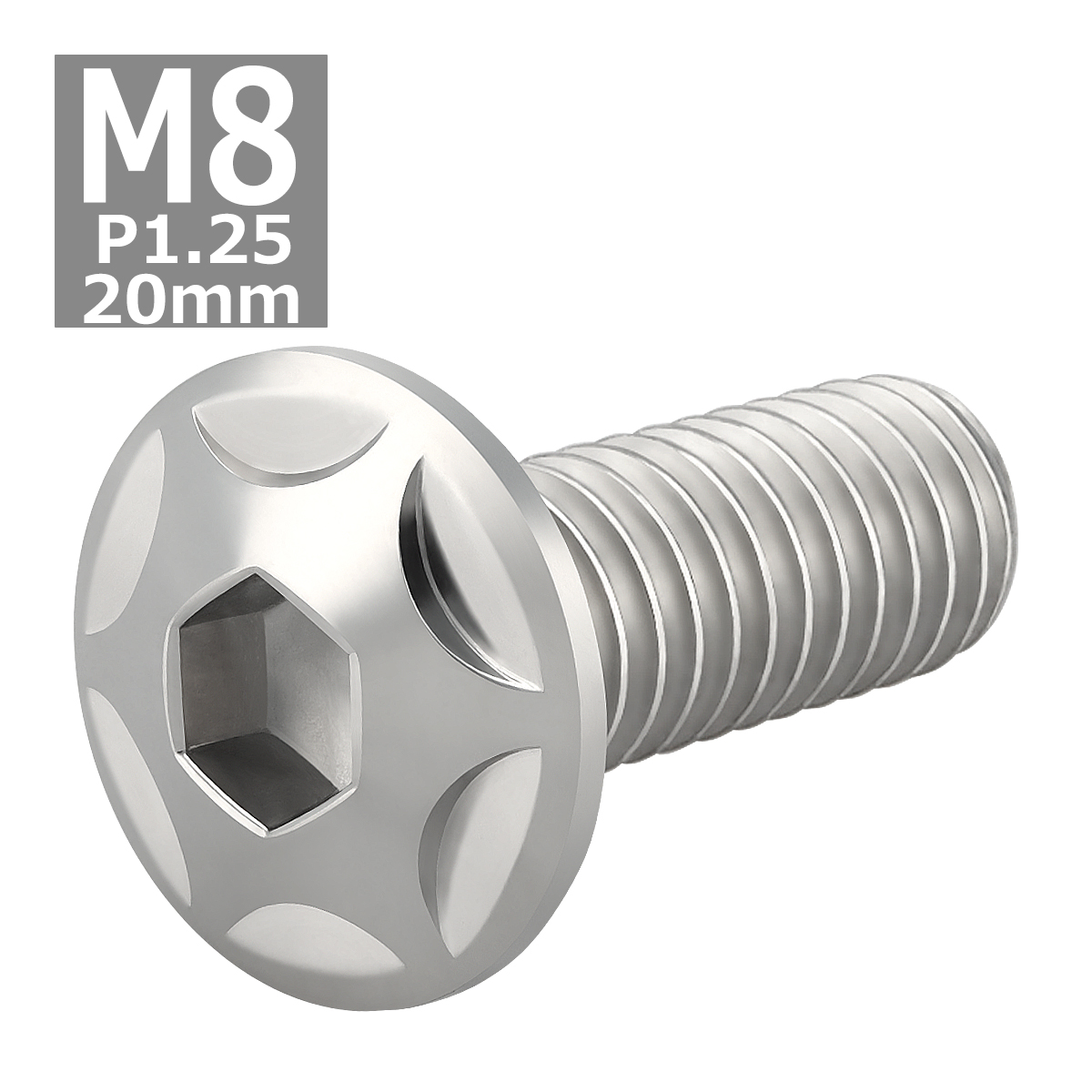 ブレーキディスク ローターボルト M8×20mm P1.25 ヤマハ用 スターヘッド 車/バイク シルバーカラー TD0020 | ブランド登録なし | 03