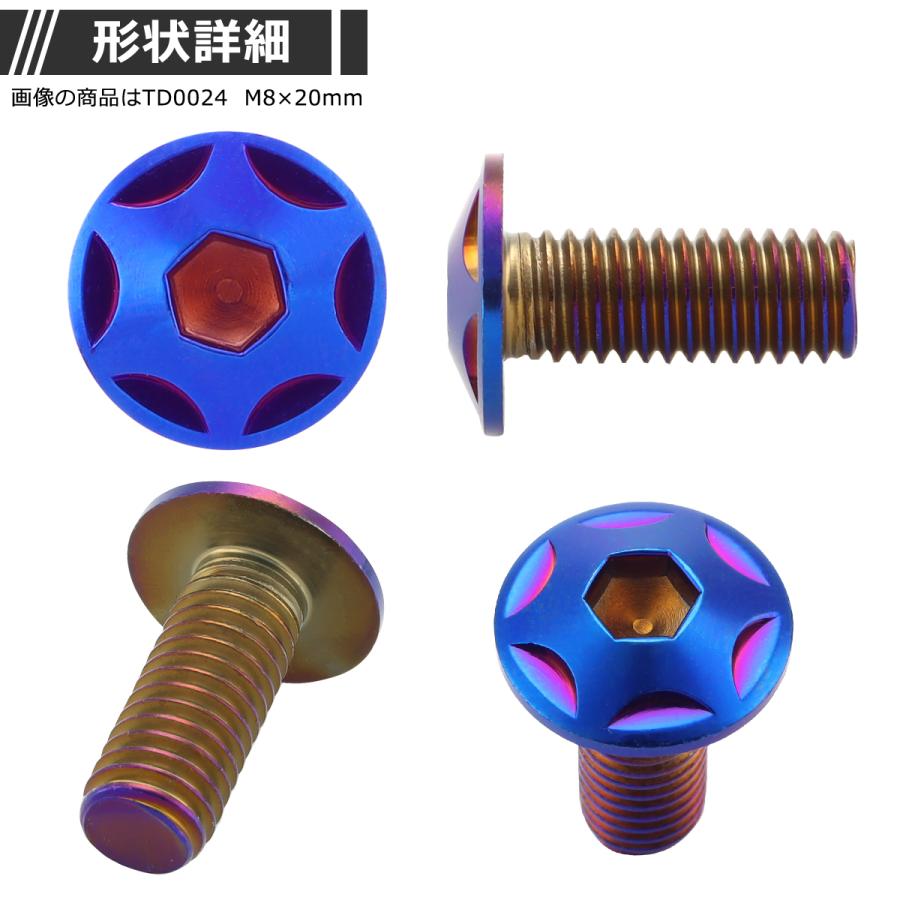 ブレーキディスク ローターボルト M8×15mm P1.25 ヤマハ用 スターヘッド 車/バイク 焼きチタンカラー TD0023 | ブランド登録なし | 02