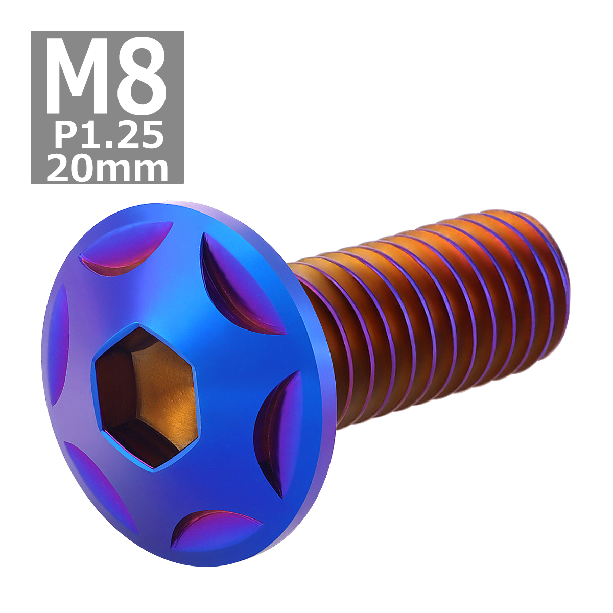 ブレーキディスク ローターボルト M8×20mm P1.25 ヤマハ用 スターヘッド 車/バイク 焼きチタンカラー TD0024 | ブランド登録なし | 03