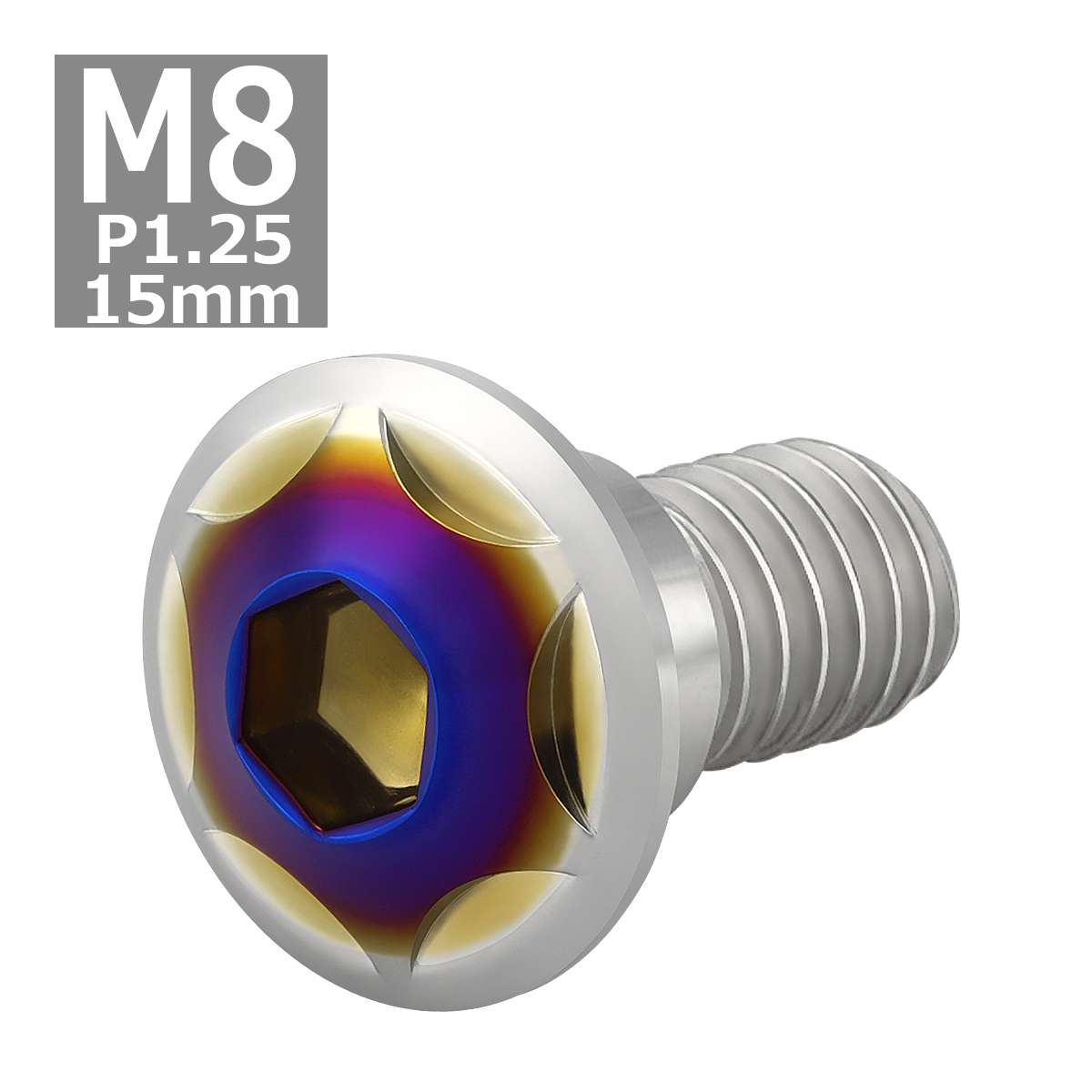 ブレーキディスク ローターボルト M8×15mm P1.25 ホンダ用 スターヘッド 車/バイク シルバーカラー&ブルー TD0309 | ブランド登録なし | 03