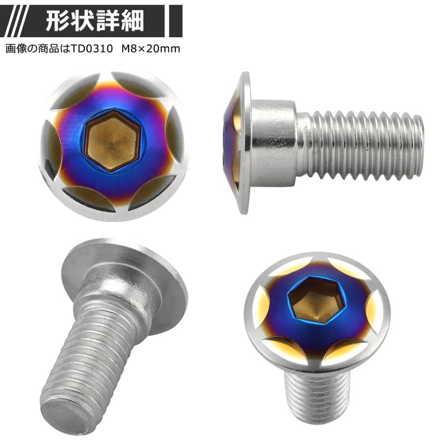ブレーキディスク ローターボルト M8×20mm P1.25 ホンダ用 スターヘッド 車/バイク シルバーカラー&ブルー TD0310 | ブランド登録なし | 02