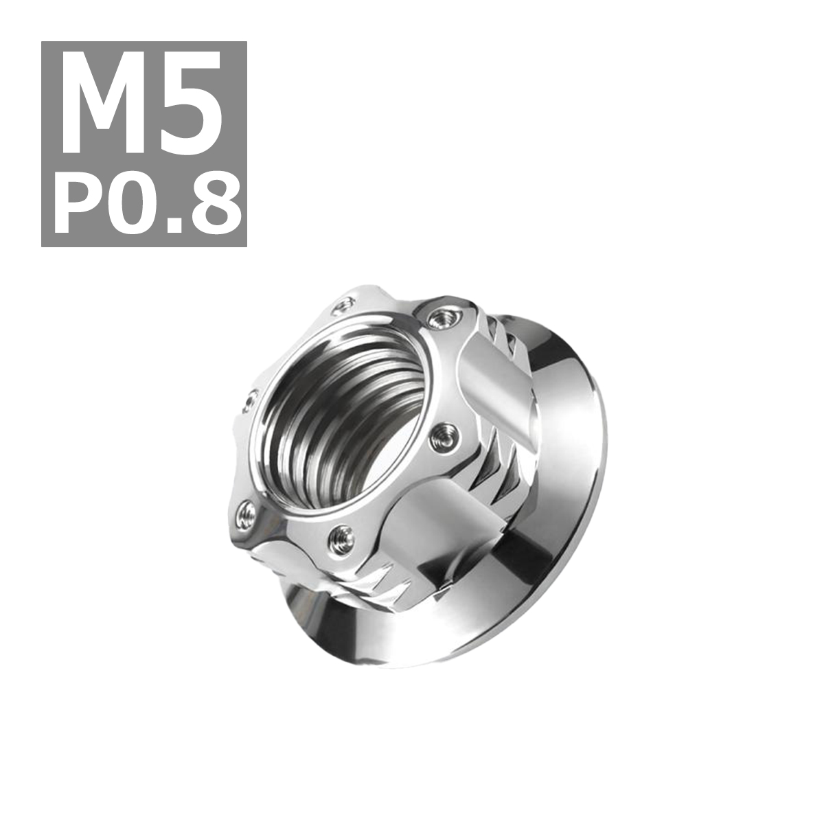 フランジナット M5 P0.8 スターホール 外径11.5mm ステンレス シルバーカラー 1個 TF0036 | ブランド登録なし | 03