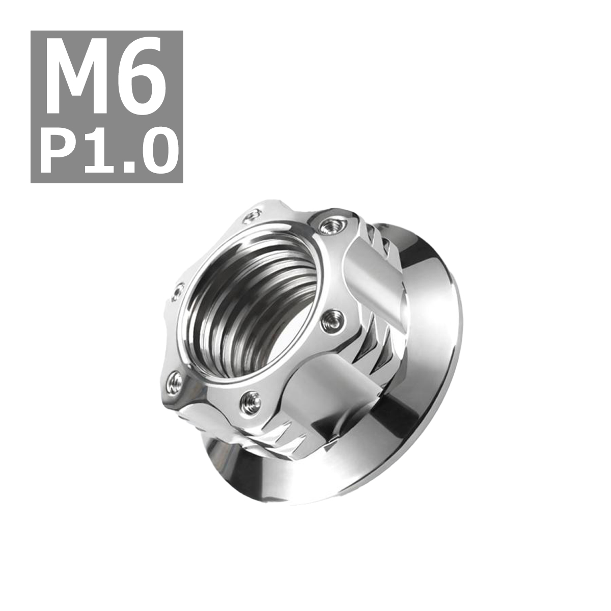 フランジナット M6 P1.0 スターホール 外径13mm ステンレス シルバーカラー 1個 TF0037 | ブランド登録なし | 03