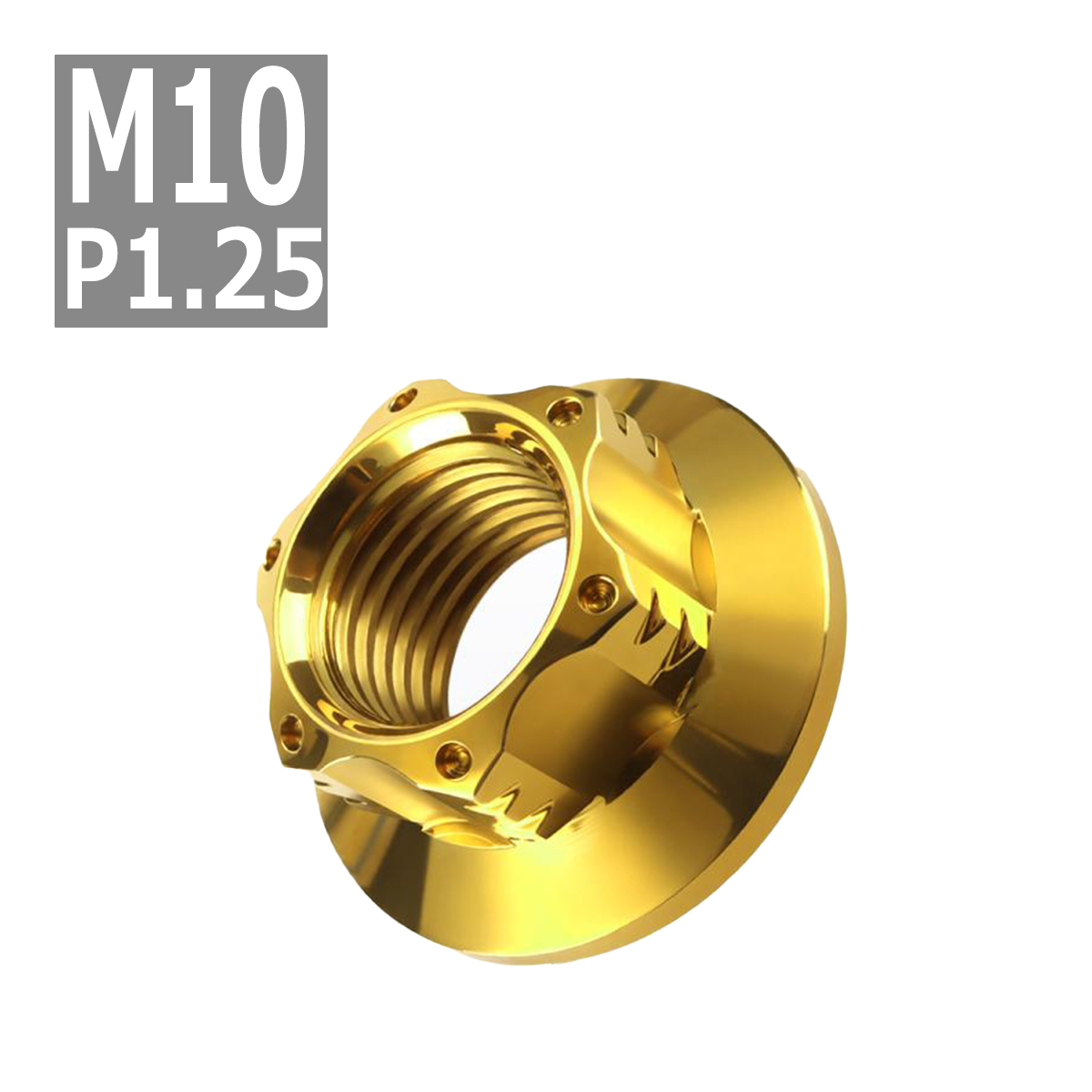フランジナット M10 P1.25 スターホール 外径20.5mm ステンレス ゴールドカラー 1個 TF0044｜tech｜04