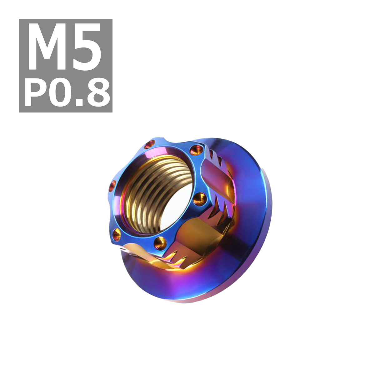フランジナット M5 P0.8 スターホール 外径11.5mm ステンレス 焼きチタンカラー 1個 TF0046 | ブランド登録なし | 03