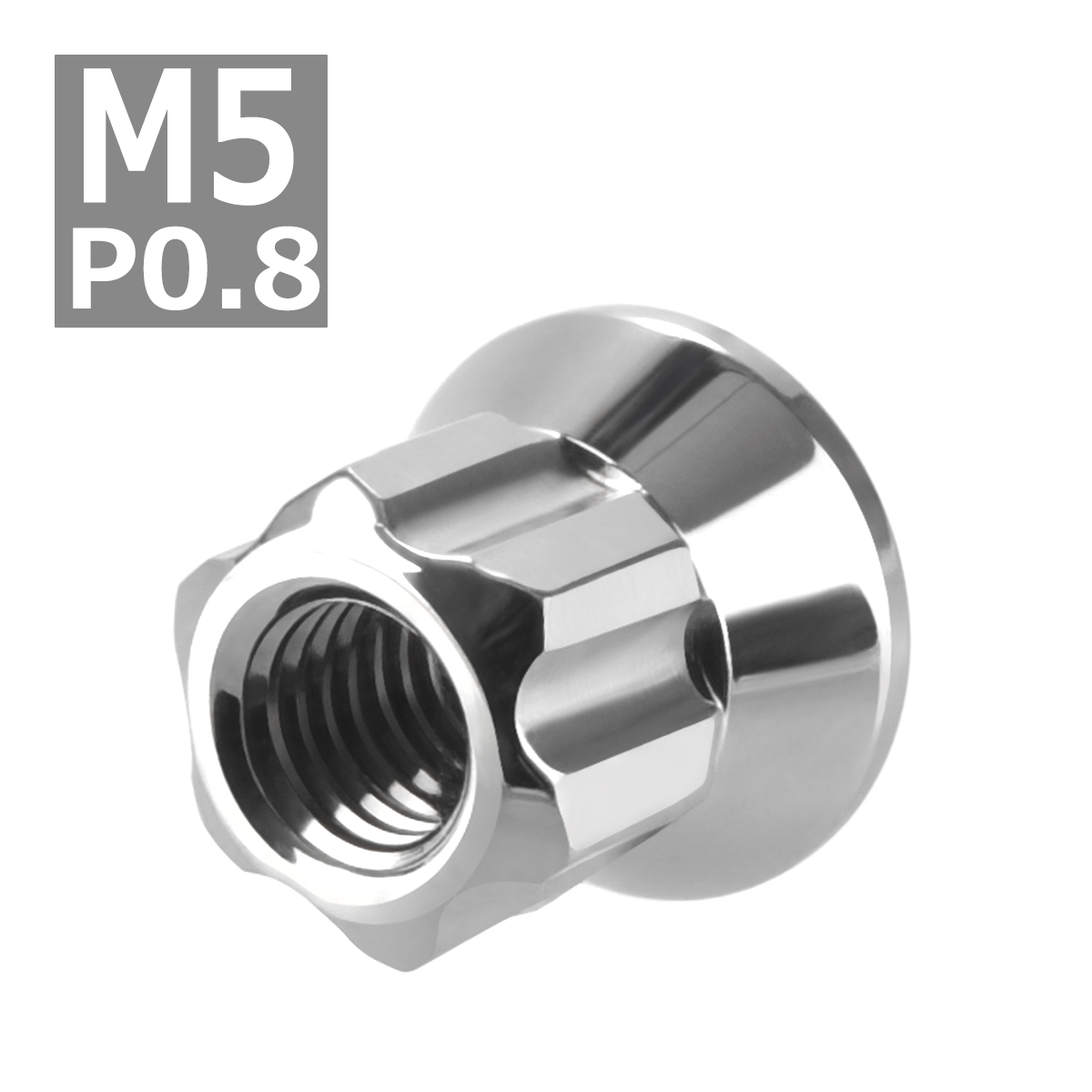 フランジ ロングナット M5 P0.8 スターカット デザイン ステンレス シルバーカラー 1個 TF0051 | ブランド登録なし | 03