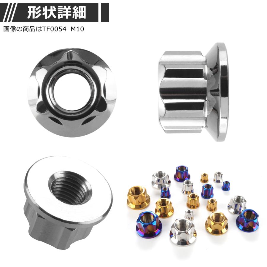 フランジ ロングナット M6 P1.0 スターカット デザイン ステンレス シルバーカラー 1個 TF0052 | ブランド登録なし | 01